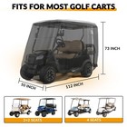 Golf Cart Cover Black 600d Waterproof 2 4 Passengers For Club Car Ezgo Yamaha