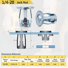 1 4-20 Jack Nut With Tool - Threaded Insert For Plastic And Hardboard