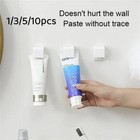 Punch-free Toothbrush   Toothpaste Holder     Wall-mounted Bathroom Organizer 