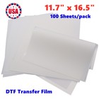 11 7 X 16 5  A3 Dtf Transfer Film Dtf Pet Film Double Sided Warm Peel 100 Sheets