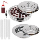 Stainless Steel Communion Set With Lids  Holy Trays   100 Disposable Cups