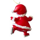 Vintage Mrs  Claus Skating Christmas Ornament Celluloid Made In Japan Mcm
