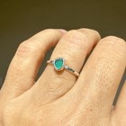 Emerald Green Genuine Caribbean Sea Glass Sterling Silver Ring Size 6