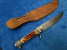 Original Vintage German Style Korium Dagger Knife And Sheath Made In Japan