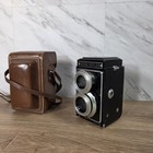 Kodak Reflex Twin Lens Camera With Leather Field Case 1940s Vintage Collectib