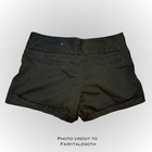 Studio Y Black Solid Chino Shorts Mid Rise Cuffed Pockets Size 1 2