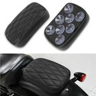 Motorcycle Leather Pillion Rear Passenger Pad Seat 8 Suction Diamond Black
