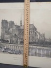 Notre-dame De Paris Original Lithograph 1861 France Seine River Cathedral Vtg