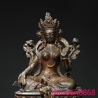 8 4 old Tibet Buddhism Temple Bronze Gilt Tara Kwan-yin Guanyin Buddha Statue