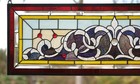 36 w X 12 h Handcrafted Jeweled Beveled Stained Glass Window Panel 