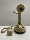 Vintage 1973 Deco   tel Ivory Candlestick Telephone W rotary Dial  Works