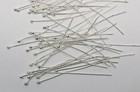 50 Silver Plated Brass Ball End Head Pins 2 Inch 24 Gauge No Lead No Nickel
