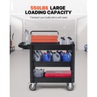 Uimoso Utility Service Cart 3 Shelf 550lbs 360   Swivel Wheels  2 With Brakes 