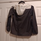 Adidas Youth Windbreaker With Hood  Black   White  Logo With Stripes  Size S