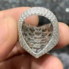 3 2ct Round Cut Real Moissanite Cluster Heart Wedding Ring 14k White Gold Plated