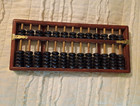 Wooden Abacus With Black Beads Vintage Japanese