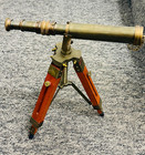 Nautical Vintage Antique Decorative Solid Brass Telescope On Wooden