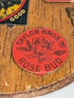 Awesome Lot Vintage Tin Tobacco Tag Lot 7 Red Fox Ripe Peaches Mayos Rose Bud