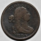 1804 Draped Bust Half Cent - Plain 4 stemless - Us 1 2c Copper Coin