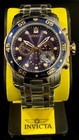 Invicta Mens Pro Diver Scuba Chronograph Blue Dial 18k Gold Silver Ss Watch 0077