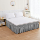 Elegant Comfort Ruffle Bed Skirt - Around Style Elastic Bed Wrap - 16 Inch Drop