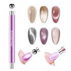 3-in-1 Cat Eye Magnet Nail Art Tool cylindrical   Round Ball Nail Purple
