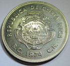 Costa Rica Bu 1974 Silver 100 Colones Manitee Mintage 7 599 Rare 42mm 32 1g Coin