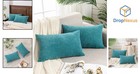 Set Of 2 Luxurious Chenille Pillow Covers 12 x20  - Machine Washable   Durable
