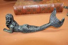  3   Salvaged-look Mermaid Figurine   Mermaid With Anchor Wall Hooks  Cast Iron