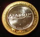 Vintage Aladdin  10 Casino  999 Fine Silver Strike Las Vegas Nevada