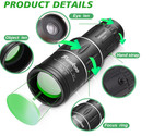 16x52 Monocular Telescope High Powered For Adults  2023 Power Prism Compact M   