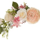 Artificial Peony Flower Swag  25 Inch Decorative Swag With Champagne Peony Wh   