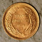 1923 37  1960  Turkey Gold 25 Kurush  unc  Mintage  31 000