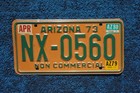 1973 1979 1980 Arizona Yellow Vintage License Plate   Nx - 0560