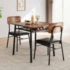 3 Piece Dining Table Set 2 Padded Chairs For Apartment Breakfast Nook Brown