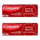 New Colgate Lot Of  2  Optic White Stain Fighter Toothpaste Clean Mint 4 2oz