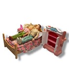 Vintage Fisher Price Loving Family Dollhouse Lot Furniture  People  Accessories