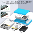 Maiwo 2 5   3 5   Hard Drive Enclosure For Sata Hdd ssd With Usb 3 0 Blue