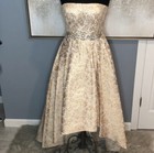 Women   s Cachet Gold Strapless Brocade High Low Dress Size 2 Bnwts
