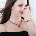 Gorgeous Red Cz Pendant Necklace Bracelet Earrings Ring Gold Plated Jewelry Set