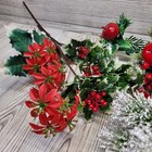 Christmas Holiday Floral Craft Lot Holly Poinsettia Pine Apple Berry Poinsettia