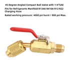 Coolant Angled Small Ball Valve Charging Hoses Ac Refrigerant Tools 1 4   sae 3pcs
