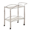 Mirror Glass Metal Beverage Cart Serving Bar Rolling Wine Storage Portable Party