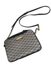 Michael Kors Jet Set Large East West Crossbody Black Bag Signature Monogram Logo