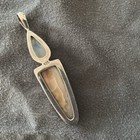 Sterling Silver 925 18in Box Chain And Moonstone Cabochon Pendent