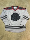 Reebok Chicago Blackhawks Nhl Gray Hockey Jersey Medium Practice Blank Back