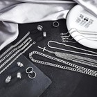 33 Pcs Men s Jewelry Set - Stainless Steel Rings  Cuban Link Necklace  Bracelet