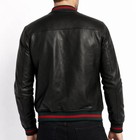 Men s Luxury Style Genuine Black Leather Jacket - Classic Varsity Bomber
