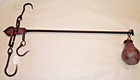 Antique Cast Iron Balance Beam Scale 3 Hook W  Weight Country Store  Farm  Meat