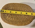 Vintage  2  Wicker Trinket Baskets Lidded Boho Storage Set  round 5    Oval 6  